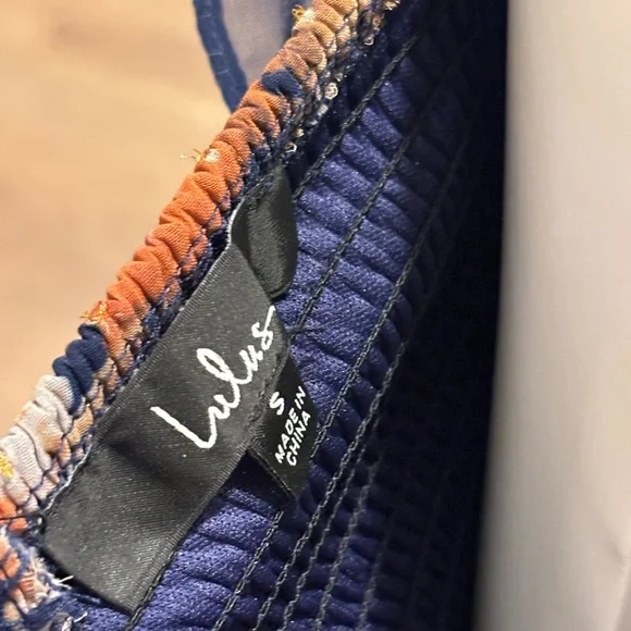 lulus Stunning Favorite Navy Blue Floral Ruffled High-Low Maxi Dress - Picture 8 of 9